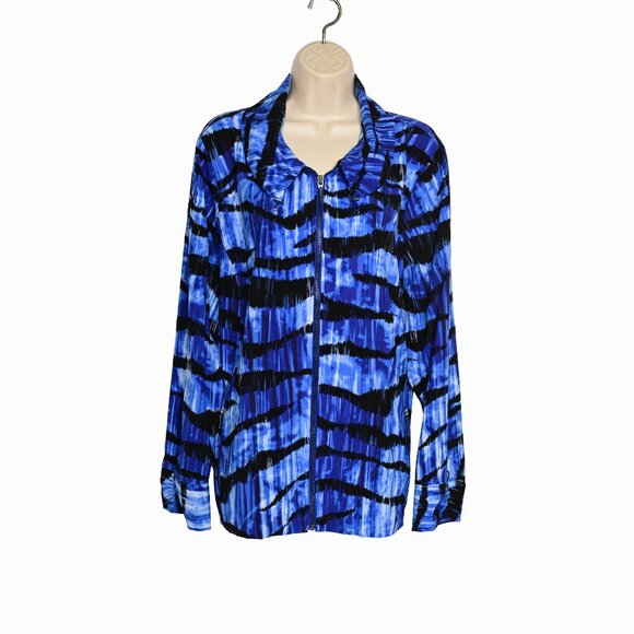 Chico's Jackets & Blazers - CHICO'S ZENERGY Active Wear  
Vibrant Bright Blue & Black Jacket 3/ XL